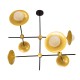 GLOBOSTAR® JOLIET 00780 Μοντέρνο Φωτιστικό Οροφής με Ντουί 6 x G9 AC 220-240V IP20 - Μαύρο & Χρυσό - Μ93 x Π93 x Υ87cm