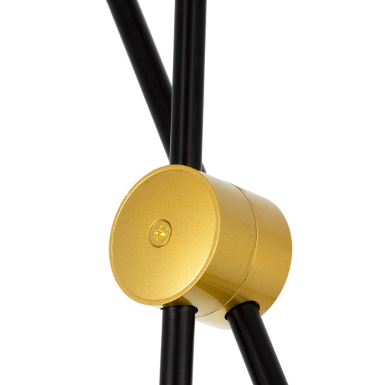 GLOBOSTAR® JOLIET 00780 Μοντέρνο Φωτιστικό Οροφής με Ντουί 6 x G9 AC 220-240V IP20 - Μαύρο & Χρυσό - Μ93 x Π93 x Υ87cm