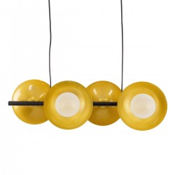 GLOBOSTAR® JOLIET 00782 Μοντέρνο Κρεμαστό Φωτιστικό Οροφής με Ντουί 4 x G9 AC 220-240V IP20 - Μαύρο & Χρυσό - Μ65 x Π28 x Υ20cm