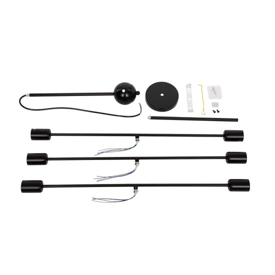 GLOBOSTAR® ZANE 00784 Μοντέρνο Φωτιστικό Οροφής με Ντουί 6 x E27 AC 220-240V IP20 - Μαύρο - Μ70 x Π70 x Υ100cm GLOBOSTAR® ZANE 00784 Μοντέρνο Φωτιστικό Οροφής με Ντουί 6 x E27 AC 220-240V IP20 - Μαύρο - Μ70 x Π70 x Υ100cm