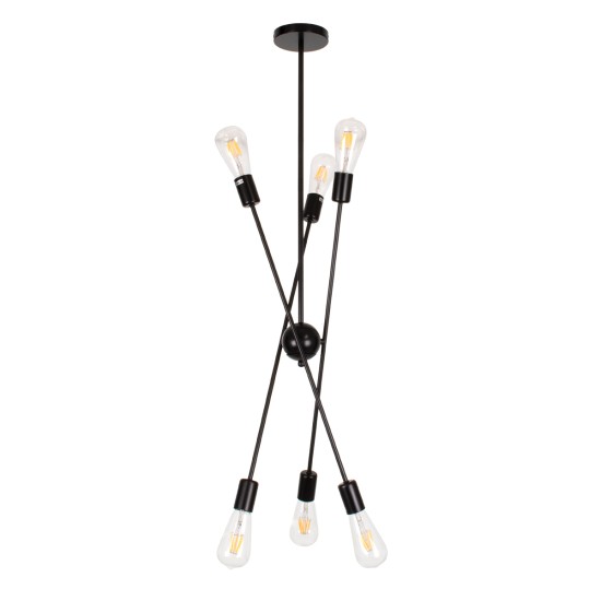 GLOBOSTAR® ZANE 00784 Μοντέρνο Φωτιστικό Οροφής με Ντουί 6 x E27 AC 220-240V IP20 - Μαύρο - Μ70 x Π70 x Υ100cm GLOBOSTAR® ZANE 00784 Μοντέρνο Φωτιστικό Οροφής με Ντουί 6 x E27 AC 220-240V IP20 - Μαύρο - Μ70 x Π70 x Υ100cm