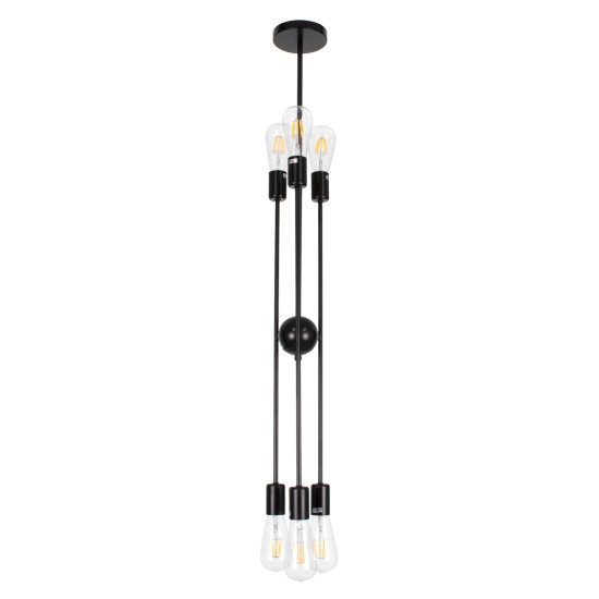 GLOBOSTAR® ZANE 00784 Μοντέρνο Φωτιστικό Οροφής με Ντουί 6 x E27 AC 220-240V IP20 - Μαύρο - Μ70 x Π70 x Υ100cm GLOBOSTAR® ZANE 00784 Μοντέρνο Φωτιστικό Οροφής με Ντουί 6 x E27 AC 220-240V IP20 - Μαύρο - Μ70 x Π70 x Υ100cm
