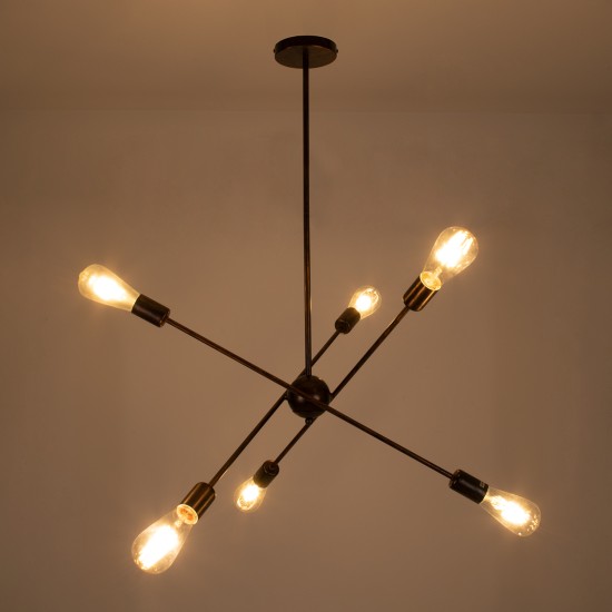 GLOBOSTAR® ZANE 00785 Μοντέρνο Φωτιστικό Οροφής με Ντουί 6 x E27 AC 220-240V IP20 - Χάλκινο - Μ70 x Π70 x Υ100cm GLOBOSTAR® ZANE 00785 Μοντέρνο Φωτιστικό Οροφής με Ντουί 6 x E27 AC 220-240V IP20 - Χάλκινο - Μ70 x Π70 x Υ100cm