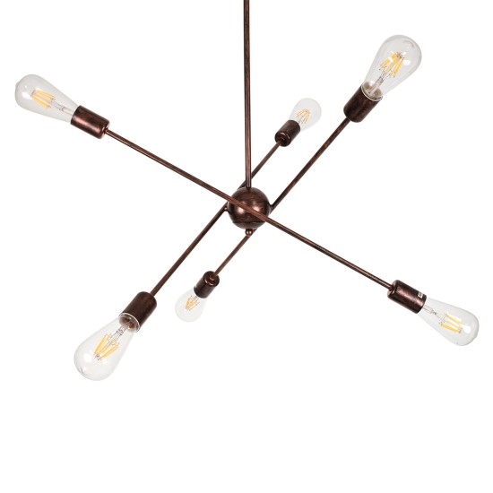 GLOBOSTAR® ZANE 00785 Μοντέρνο Φωτιστικό Οροφής με Ντουί 6 x E27 AC 220-240V IP20 - Χάλκινο - Μ70 x Π70 x Υ100cm GLOBOSTAR® ZANE 00785 Μοντέρνο Φωτιστικό Οροφής με Ντουί 6 x E27 AC 220-240V IP20 - Χάλκινο - Μ70 x Π70 x Υ100cm