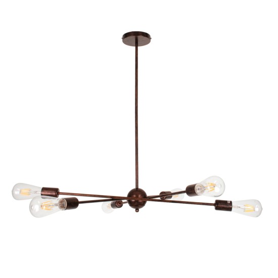 GLOBOSTAR® ZANE 00785 Μοντέρνο Φωτιστικό Οροφής με Ντουί 6 x E27 AC 220-240V IP20 - Χάλκινο - Μ70 x Π70 x Υ100cm GLOBOSTAR® ZANE 00785 Μοντέρνο Φωτιστικό Οροφής με Ντουί 6 x E27 AC 220-240V IP20 - Χάλκινο - Μ70 x Π70 x Υ100cm