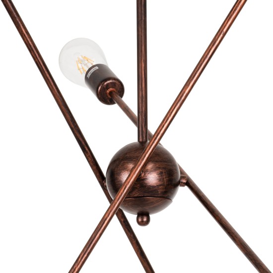 GLOBOSTAR® ZANE 00785 Μοντέρνο Φωτιστικό Οροφής με Ντουί 6 x E27 AC 220-240V IP20 - Χάλκινο - Μ70 x Π70 x Υ100cm GLOBOSTAR® ZANE 00785 Μοντέρνο Φωτιστικό Οροφής με Ντουί 6 x E27 AC 220-240V IP20 - Χάλκινο - Μ70 x Π70 x Υ100cm