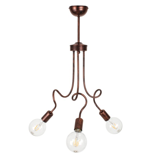 GLOBOSTAR® ASPECT 00788 Μοντέρνο Φωτιστικό Οροφής με Ντουί 3 x E27 AC 220-240V IP20 - Χάλκινο - Μ42 x Π42 x Υ60cm GLOBOSTAR® ASPECT 00788 Μοντέρνο Φωτιστικό Οροφής με Ντουί 3 x E27 AC 220-240V IP20 - Χάλκινο - Μ42 x Π42 x Υ60cm