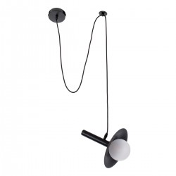 GLOBOSTAR® CELEST 00789 Μοντέρνο Κρεμαστό Φωτιστικό Οροφής με Ντουί 1 x G9 AC 220-240V IP20 - Μαύρο & Λευκό - Μ20 x Π20 x Υ26.5cm