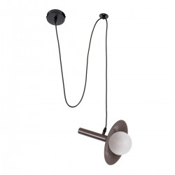 GLOBOSTAR® CELEST 00791 Μοντέρνο Κρεμαστό Φωτιστικό Οροφής με Ντουί 1 x G9 AC 220-240V IP20 - Καφέ & Λευκό - Μ20 x Π20 x Υ26.5cm