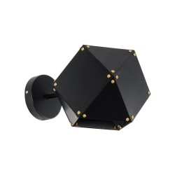 GLOBOSTAR® WELLES 00794 Μοντέρνο Φωτιστικό Τοίχου - Απλίκα με Ντουί 1 x E14 AC 220-240V IP20 - Μαύρο - Μ17 x Π28 x Υ17cm