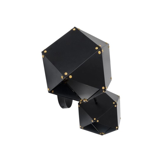 GLOBOSTAR® WELLES 00795 Μοντέρνο Φωτιστικό Τοίχου - Απλίκα με Ντουί 2 x E14 AC 220-240V IP20 - Μαύρο - Μ52 x Π21 x Υ17cm GLOBOSTAR® WELLES 00795 Μοντέρνο Φωτιστικό Τοίχου - Απλίκα με Ντουί 2 x E14 AC 220-240V IP20 - Μαύρο - Μ52 x Π21 x Υ17cm