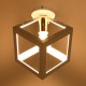 GLOBOSTAR® CUBE 00800 Μοντέρνο Φωτιστικό Οροφής με Ντουί 1 x E27 AC 220-240V IP20 - Λευκό & Χρυσό - Μ25 x Π25 x Υ25cm