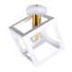 GLOBOSTAR® CUBE 00800 Μοντέρνο Φωτιστικό Οροφής με Ντουί 1 x E27 AC 220-240V IP20 - Λευκό & Χρυσό - Μ25 x Π25 x Υ25cm