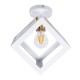 GLOBOSTAR® CUBE 00800 Μοντέρνο Φωτιστικό Οροφής με Ντουί 1 x E27 AC 220-240V IP20 - Λευκό & Χρυσό - Μ25 x Π25 x Υ25cm