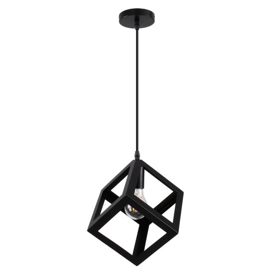 GLOBOSTAR® CUBE 00801 Μοντέρνο Κρεμαστό Φωτιστικό Οροφής με Ντουί 1 x E27 AC 220-240V IP20 - Μαύρο - Μ25 x Π25 x Υ25cm GLOBOSTAR® CUBE 00801 Μοντέρνο Κρεμαστό Φωτιστικό Οροφής με Ντουί 1 x E27 AC 220-240V IP20 - Μαύρο - Μ25 x Π25 x Υ25cm