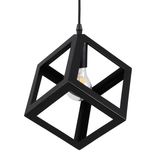 GLOBOSTAR® CUBE 00801 Μοντέρνο Κρεμαστό Φωτιστικό Οροφής με Ντουί 1 x E27 AC 220-240V IP20 - Μαύρο - Μ25 x Π25 x Υ25cm GLOBOSTAR® CUBE 00801 Μοντέρνο Κρεμαστό Φωτιστικό Οροφής με Ντουί 1 x E27 AC 220-240V IP20 - Μαύρο - Μ25 x Π25 x Υ25cm