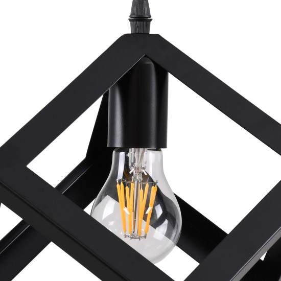 GLOBOSTAR® CUBE 00801 Μοντέρνο Κρεμαστό Φωτιστικό Οροφής με Ντουί 1 x E27 AC 220-240V IP20 - Μαύρο - Μ25 x Π25 x Υ25cm GLOBOSTAR® CUBE 00801 Μοντέρνο Κρεμαστό Φωτιστικό Οροφής με Ντουί 1 x E27 AC 220-240V IP20 - Μαύρο - Μ25 x Π25 x Υ25cm