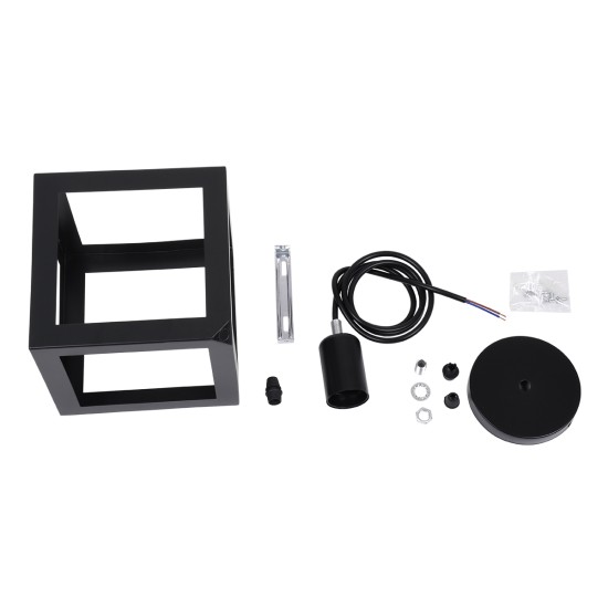 GLOBOSTAR® CUBE 00801 Μοντέρνο Κρεμαστό Φωτιστικό Οροφής με Ντουί 1 x E27 AC 220-240V IP20 - Μαύρο - Μ25 x Π25 x Υ25cm GLOBOSTAR® CUBE 00801 Μοντέρνο Κρεμαστό Φωτιστικό Οροφής με Ντουί 1 x E27 AC 220-240V IP20 - Μαύρο - Μ25 x Π25 x Υ25cm