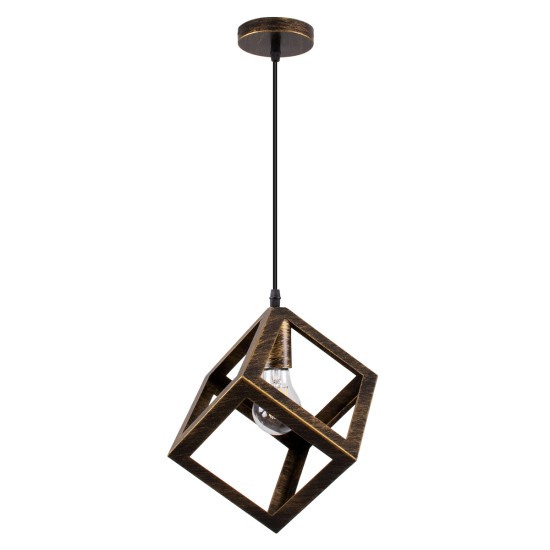 GLOBOSTAR® CUBE 00803 Μοντέρνο Κρεμαστό Φωτιστικό Οροφής με Ντουί 1 x E27 AC 220-240V IP20 - Χάλκινο Εφέ Σκουριάς - Μ25 x Π25 x Υ25cm GLOBOSTAR® CUBE 00803 Μοντέρνο Κρεμαστό Φωτιστικό Οροφής με Ντουί 1 x E27 AC 220-240V IP20 - Χάλκινο Εφέ Σκουριάς - Μ25 x Π25 x Υ25cm