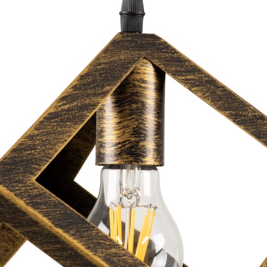 GLOBOSTAR® CUBE 00803 Μοντέρνο Κρεμαστό Φωτιστικό Οροφής με Ντουί 1 x E27 AC 220-240V IP20 - Χάλκινο Εφέ Σκουριάς - Μ25 x Π25 x Υ25cm GLOBOSTAR® CUBE 00803 Μοντέρνο Κρεμαστό Φωτιστικό Οροφής με Ντουί 1 x E27 AC 220-240V IP20 - Χάλκινο Εφέ Σκουριάς - Μ25 x Π25 x Υ25cm