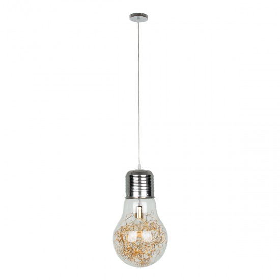 GLOBOSTAR® LAMP 00808 Μοντέρνο Κρεμαστό Φωτιστικό Οροφής με Ντουί 1 x E27 AC 220-240V IP20 - Πολύχρωμο - Μ30 x Π30 x Υ52cm