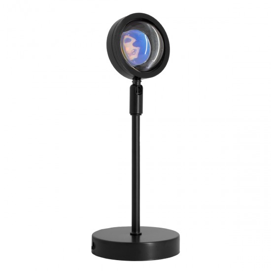 GloboStar® 00816 Επιτραπέζιο Φωτιστικό Πορτατίφ LED 12W 600lm 180° DC 5V IP20 Κίτρινο - Πράσινο - Κόκκινο - Πορτοκαλί RAINBOW EFFECT Μαύρο Μέταλλο με Διάφανο Πλαστικό - Μ10 x Π10 x Υ26.5cm - 2 Xρόνια Εγγύηση