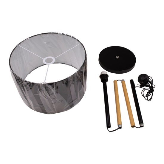 GLOBOSTAR® ASHLEY 00824 Μοντέρνο Επιδαπέδιο Φωτιστικό με Ντουί 1 x E27 AC 220-240V IP20 - Μαύρο & Μπεζ - Μ40 x Π40 x Υ145cm