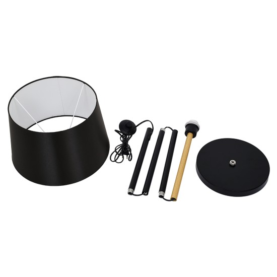 GLOBOSTAR® CEDAR 00827 Μοντέρνο Επιδαπέδιο Φωτιστικό με Ντουί 1 x E27 AC 220-240V IP20 - Μαύρο & Μπεζ - Μ40 x Π40 x Υ148cm