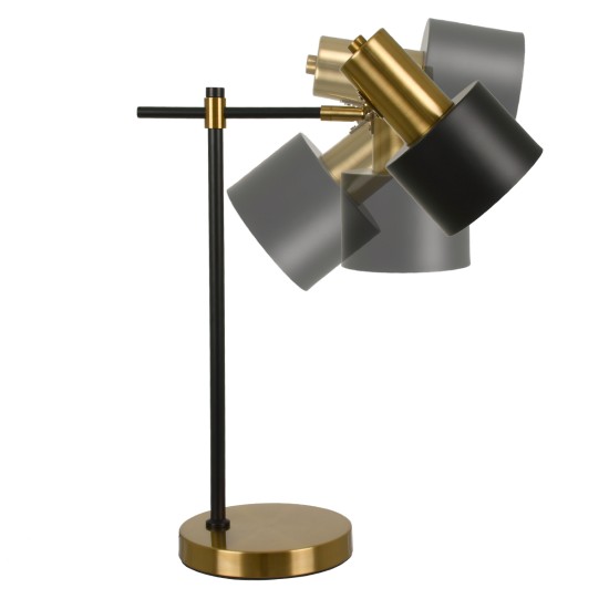 GLOBOSTAR® LETO 00835 Μοντέρνο Επιτραπέζιο Φωτιστικό Πορτατίφ με Ντουί 1 x E27 AC 220-240V IP20 - Μαύρο & Χρυσό - Μ18 x Π18 x Υ50.5cm GLOBOSTAR® LETO 00835 Μοντέρνο Επιτραπέζιο Φωτιστικό Πορτατίφ με Ντουί 1 x E27 AC 220-240V IP20 - Μαύρο & Χρυσό - Μ18 x Π18 x Υ50.5cm