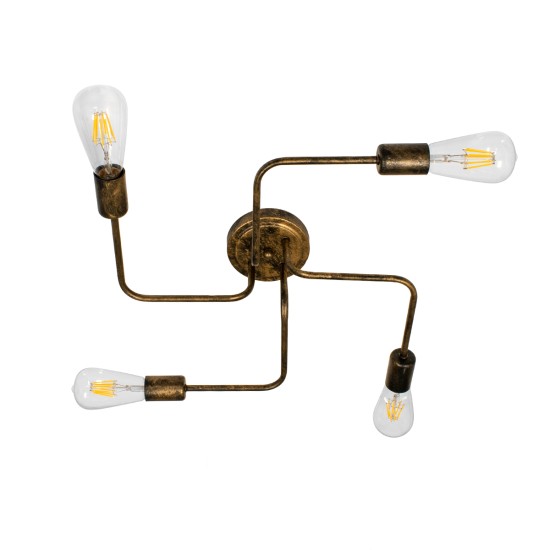 GLOBOSTAR® LIBERTA 00839 Μοντέρνο Φωτιστικό Οροφής με Ντουί 4 x E27 AC 220-240V IP20 - Χάλκινο - Μ44.5 x Π44.5 x Υ12cm GLOBOSTAR® LIBERTA 00839 Μοντέρνο Φωτιστικό Οροφής με Ντουί 4 x E27 AC 220-240V IP20 - Χάλκινο - Μ44.5 x Π44.5 x Υ12cm