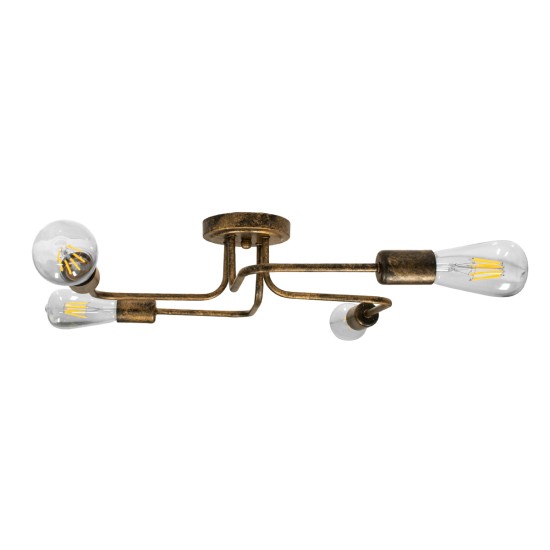 GLOBOSTAR® LIBERTA 00839 Μοντέρνο Φωτιστικό Οροφής με Ντουί 4 x E27 AC 220-240V IP20 - Χάλκινο - Μ44.5 x Π44.5 x Υ12cm GLOBOSTAR® LIBERTA 00839 Μοντέρνο Φωτιστικό Οροφής με Ντουί 4 x E27 AC 220-240V IP20 - Χάλκινο - Μ44.5 x Π44.5 x Υ12cm
