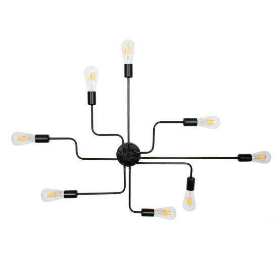 GLOBOSTAR® LIBERTA 00840 Μοντέρνο Φωτιστικό Οροφής με Ντουί 8 x E27 AC 220-240V IP20 - Μαύρο - Μ102 x Π72 x Υ10.5cm GLOBOSTAR® LIBERTA 00840 Μοντέρνο Φωτιστικό Οροφής με Ντουί 8 x E27 AC 220-240V IP20 - Μαύρο - Μ102 x Π72 x Υ10.5cm