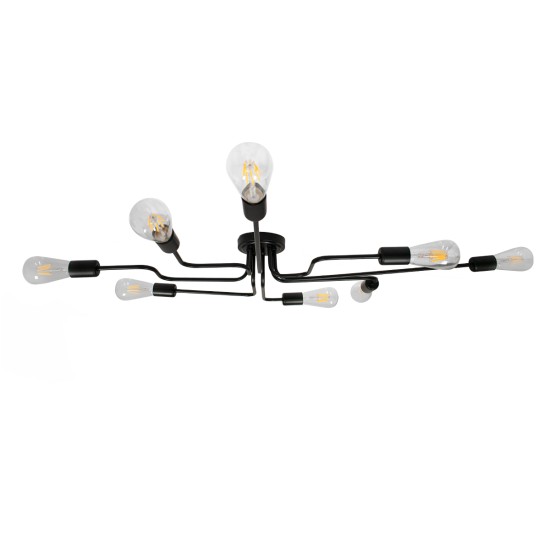 GLOBOSTAR® LIBERTA 00840 Μοντέρνο Φωτιστικό Οροφής με Ντουί 8 x E27 AC 220-240V IP20 - Μαύρο - Μ102 x Π72 x Υ10.5cm GLOBOSTAR® LIBERTA 00840 Μοντέρνο Φωτιστικό Οροφής με Ντουί 8 x E27 AC 220-240V IP20 - Μαύρο - Μ102 x Π72 x Υ10.5cm