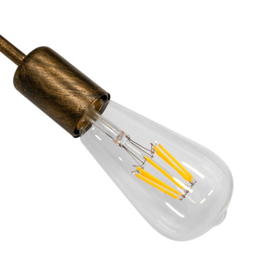 GLOBOSTAR® LIBERTA 00841 Μοντέρνο Φωτιστικό Οροφής με Ντουί 8 x E27 AC 220-240V IP20 - Μπρούτζινο - Μ102 x Π72 x Υ10.5cm