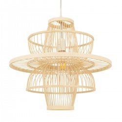 GLOBOSTAR® BALI 00861 Boho Κρεμαστό Φωτιστικό Οροφής με Ντουί 1 x E27 AC 220-240V IP20 - Μπεζ - Μ45 x Π45 x Υ42.5cm