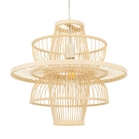 GLOBOSTAR® BALI 00861 Boho Κρεμαστό Φωτιστικό Οροφής με Ντουί 1 x E27 AC 220-240V IP20 - Μπεζ - Μ45 x Π45 x Υ42.5cm GLOBOSTAR® BALI 00861 Boho Κρεμαστό Φωτιστικό Οροφής με Ντουί 1 x E27 AC 220-240V IP20 - Μπεζ - Μ45 x Π45 x Υ42.5cm