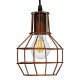 GLOBOSTAR® CAGE 00866 Vintage Κρεμαστό Φωτιστικό Οροφής με Ντουί 1 x E27 AC 220-240V IP20 - Χάλκινο - Μ15 x Π15 x Υ22cm