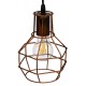 GLOBOSTAR® CAGE 00866 Vintage Κρεμαστό Φωτιστικό Οροφής με Ντουί 1 x E27 AC 220-240V IP20 - Χάλκινο - Μ15 x Π15 x Υ22cm