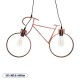 GLOBOSTAR® BIKE 00868 Vintage Κρεμαστό Φωτιστικό Οροφής με Ντουί 2 x E27 AC 220-240V IP20 - Χάλκινο - Μ67 x Π3.5 x Υ41cm