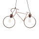 GLOBOSTAR® BIKE 00868 Vintage Κρεμαστό Φωτιστικό Οροφής με Ντουί 2 x E27 AC 220-240V IP20 - Χάλκινο - Μ67 x Π3.5 x Υ41cm
