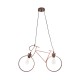 GLOBOSTAR® BIKE 00868 Vintage Κρεμαστό Φωτιστικό Οροφής με Ντουί 2 x E27 AC 220-240V IP20 - Χάλκινο - Μ67 x Π3.5 x Υ41cm