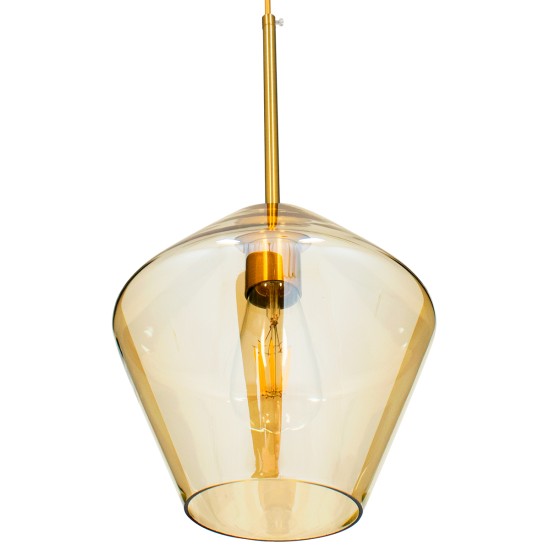 GLOBOSTAR® AMARIS 00869 Μοντέρνο Κρεμαστό Φωτιστικό Οροφής με Ντουί 1 x E27 AC 220-240V IP20 - Χρυσό & Μελί - Μ22 x Π22 x Y22cm GLOBOSTAR® AMARIS 00869 Μοντέρνο Κρεμαστό Φωτιστικό Οροφής με Ντουί 1 x E27 AC 220-240V IP20 - Χρυσό & Μελί - Μ22 x Π22 x Y22cm
