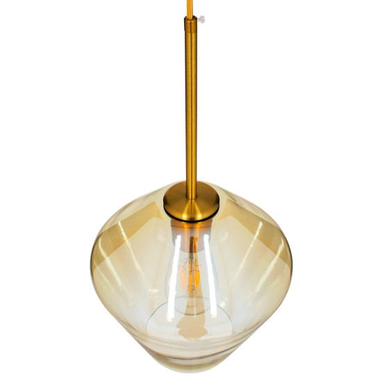 GLOBOSTAR® AMARIS 00869 Μοντέρνο Κρεμαστό Φωτιστικό Οροφής με Ντουί 1 x E27 AC 220-240V IP20 - Χρυσό & Μελί - Μ22 x Π22 x Y22cm GLOBOSTAR® AMARIS 00869 Μοντέρνο Κρεμαστό Φωτιστικό Οροφής με Ντουί 1 x E27 AC 220-240V IP20 - Χρυσό & Μελί - Μ22 x Π22 x Y22cm