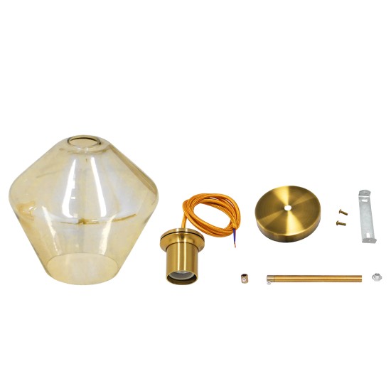GLOBOSTAR® AMARIS 00869 Μοντέρνο Κρεμαστό Φωτιστικό Οροφής με Ντουί 1 x E27 AC 220-240V IP20 - Χρυσό & Μελί - Μ22 x Π22 x Y22cm GLOBOSTAR® AMARIS 00869 Μοντέρνο Κρεμαστό Φωτιστικό Οροφής με Ντουί 1 x E27 AC 220-240V IP20 - Χρυσό & Μελί - Μ22 x Π22 x Y22cm