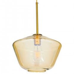 GLOBOSTAR® AMARIS 00870 Μοντέρνο Κρεμαστό Φωτιστικό Οροφής με Ντουί 1 x E27 AC 220-240V IP20 - Χρυσό & Μελί - Μ30 x Π30 x Y22cm