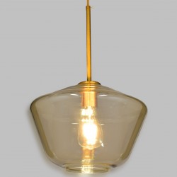 GLOBOSTAR® AMARIS 00870 Μοντέρνο Κρεμαστό Φωτιστικό Οροφής με Ντουί 1 x E27 AC 220-240V IP20 - Χρυσό & Μελί - Μ30 x Π30 x Y22cm