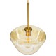 GLOBOSTAR® AMARIS 00870 Μοντέρνο Κρεμαστό Φωτιστικό Οροφής με Ντουί 1 x E27 AC 220-240V IP20 - Χρυσό & Μελί - Μ30 x Π30 x Y22cm