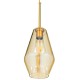 GLOBOSTAR® AMARIS 00871 Μοντέρνο Κρεμαστό Φωτιστικό Οροφής με Ντουί 1 x E27 AC 220-240V IP20 - Χρυσό & Μελί - Μ17 x Π17 x Υ30cm