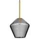 GLOBOSTAR® AMARIS 00872 Μοντέρνο Κρεμαστό Φωτιστικό Οροφής με Ντουί 1 x E27 AC 220-240V IP20 - Χρυσό & Μαύρο Φιμέ - Μ22 x Π22 x Y22cm
