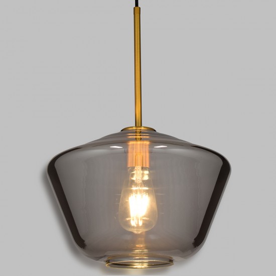 GLOBOSTAR® AMARIS 00873 Μοντέρνο Κρεμαστό Φωτιστικό Οροφής με Ντουί 1 x E27 AC 220-240V IP20 - Χρυσό & Μαύρο Φιμέ - Μ30 x Π30 x Y22cm